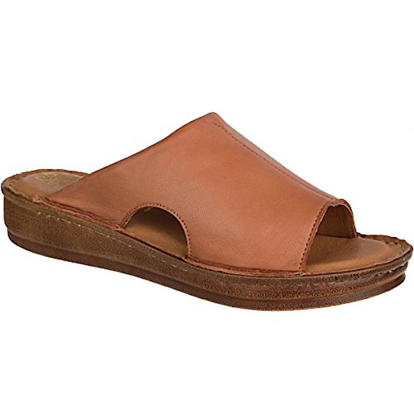 Seychelles Shoes - Seychelles Cognac Leather Ultimately Platform Slide Sandal